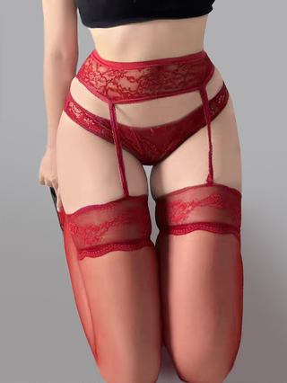 Lace Waist Garter Tights
