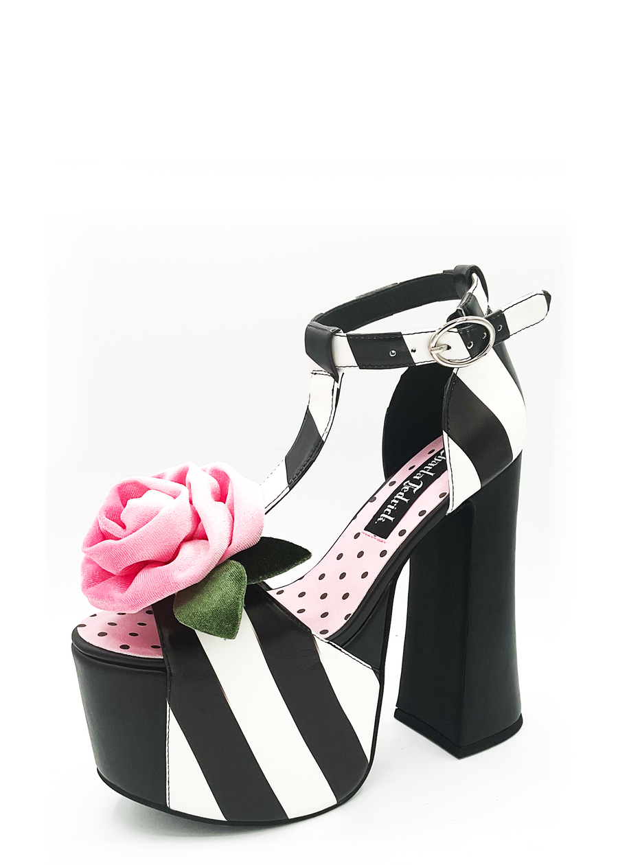 Rosie Striped Peep Toe Platform