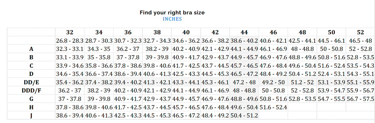 Size chart