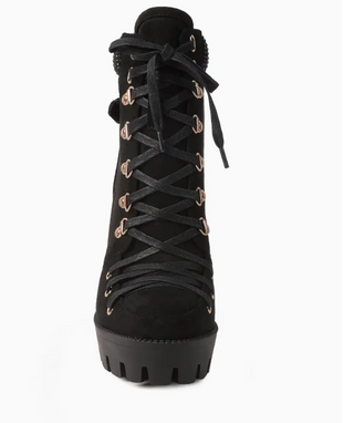 Birch Diamante Set Block Heeled Ankle Boot