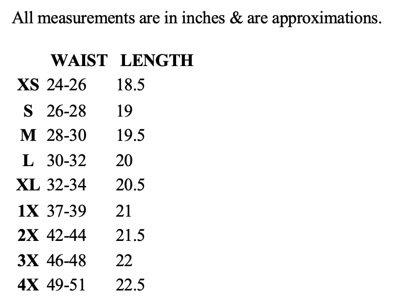 Size chart