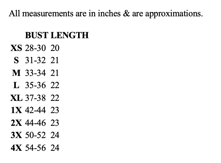 Size chart
