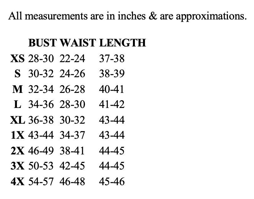 Size chart