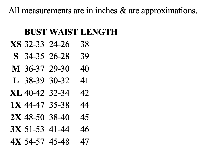 Size chart