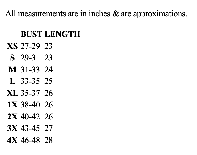 Size chart