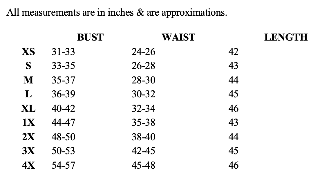 Size chart