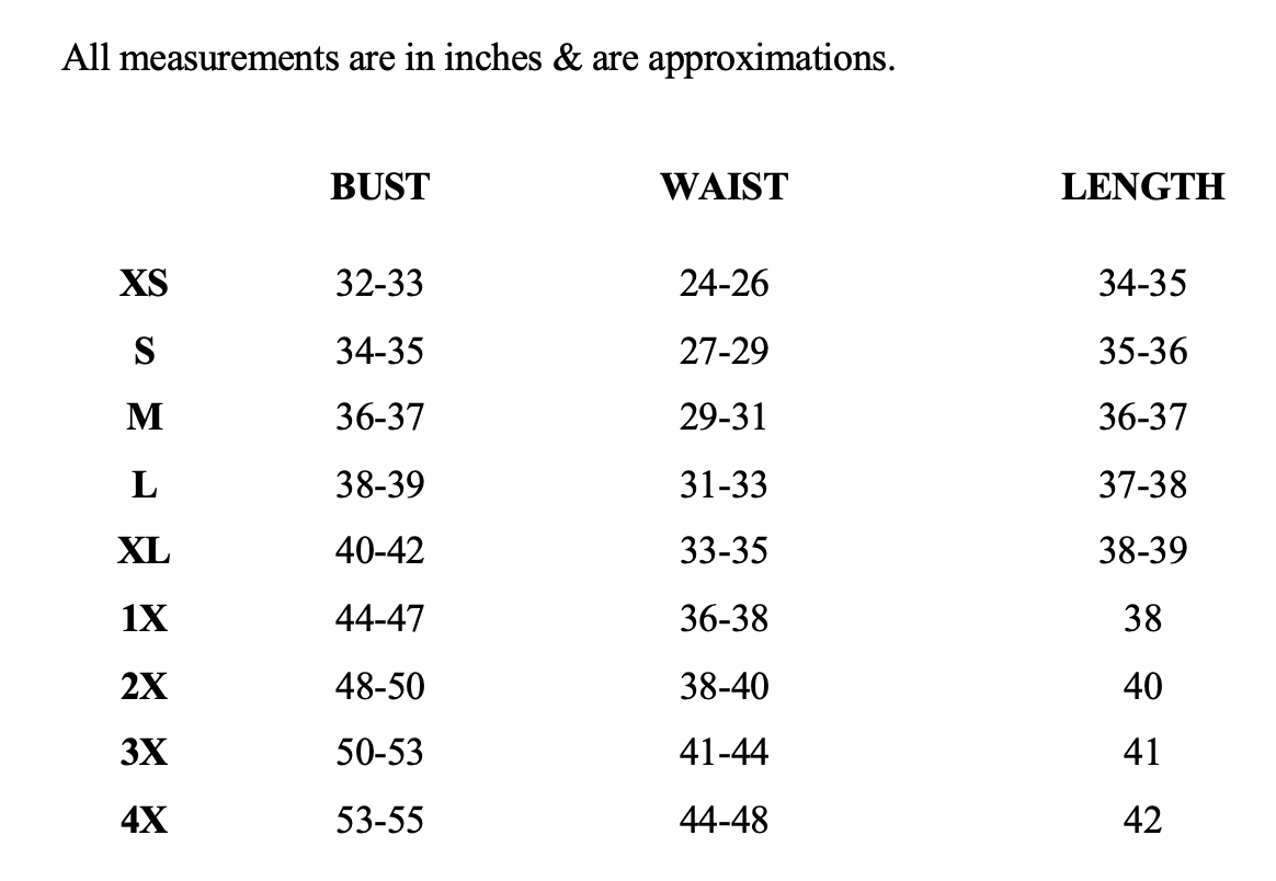 Size chart