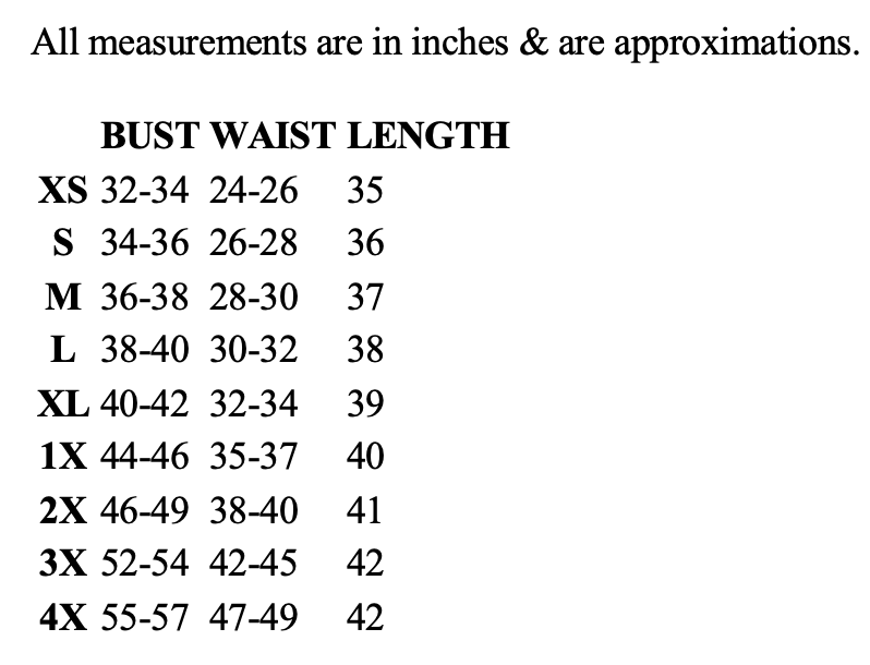 Size chart