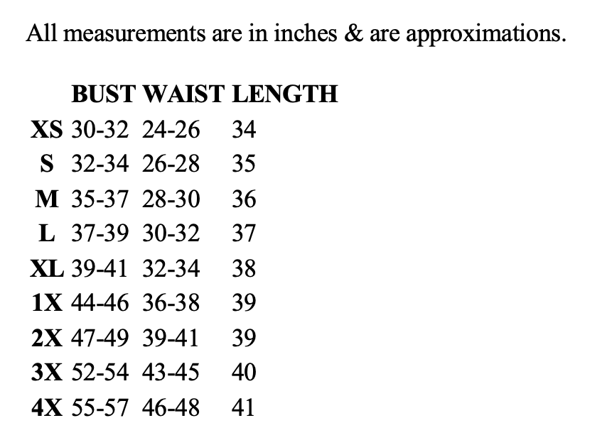 Size chart