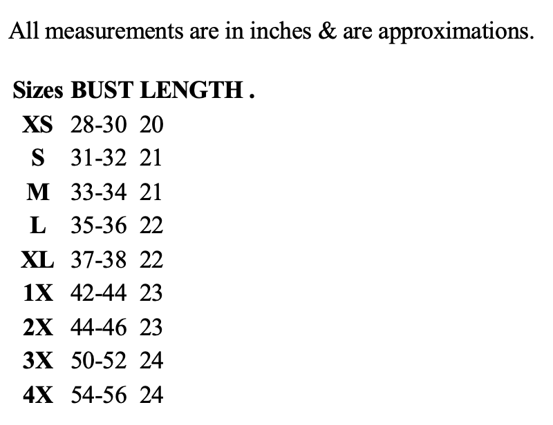 Size chart