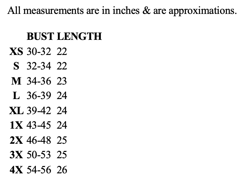 Size chart