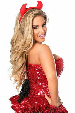 Top Drawer Premium Sequin Devil Corset Dress Costume