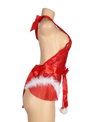 YesX YX874Q Christmas Sexy Halter Neck Teddy Plus