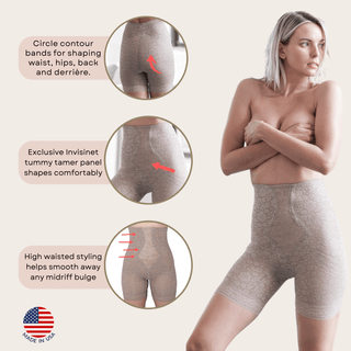 Style 6207 |  No Roll High Waist Lace Thigh Slimmer with Extra Firm Support