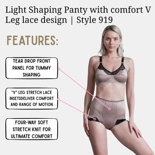 Light Shaping Panty with comfort V Leg lace design | Style 919