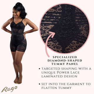 Style 6207 |  No Roll High Waist Lace Thigh Slimmer with Extra Firm Support