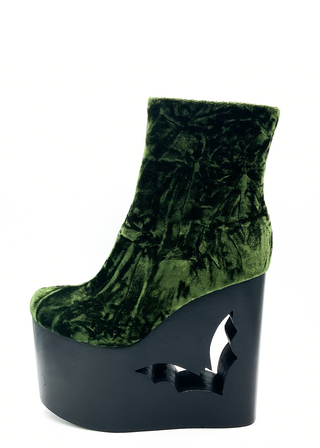 Deadwood Moss Velvet Wedge Boot