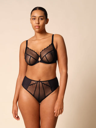 Gossard Obsession Black Sheer Deep Brief Panty