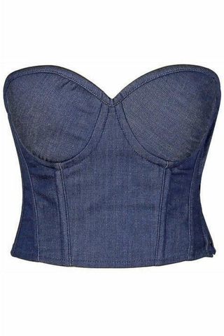 Lavish Blue Denim Underwire Bustier