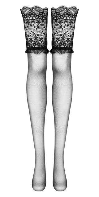 Beauty Night Obsidian Lace Top Sheer Stockings