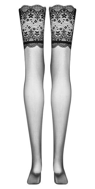 Beauty Night Obsidian Lace Top Sheer Stockings