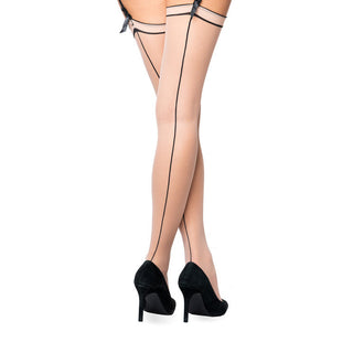 Gorteks Stockings Sheer 20 Den Beige with Elegant Back Seam