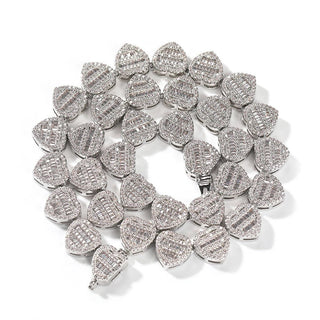 Icy Baguette Hearts Necklace