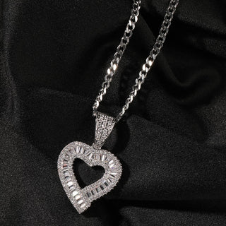 Baguette Heart Pendant Necklace