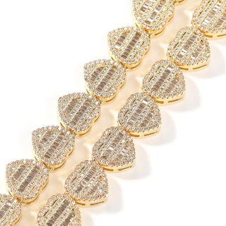 Icy Baguette Hearts Necklace