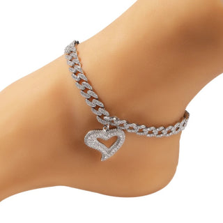 Icy Heart Swirl Anklet