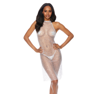 Halter Mesh Sparkle Dress
