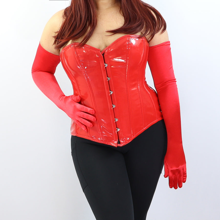 Daisy Corsets Top Drawer Red Patent PVC Steel Boned Under Bust Corset –  Daisy Corsets USA