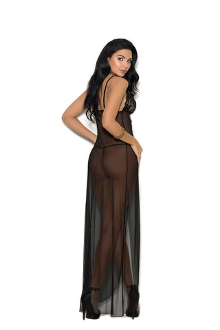 Long Mesh Gown with G-String