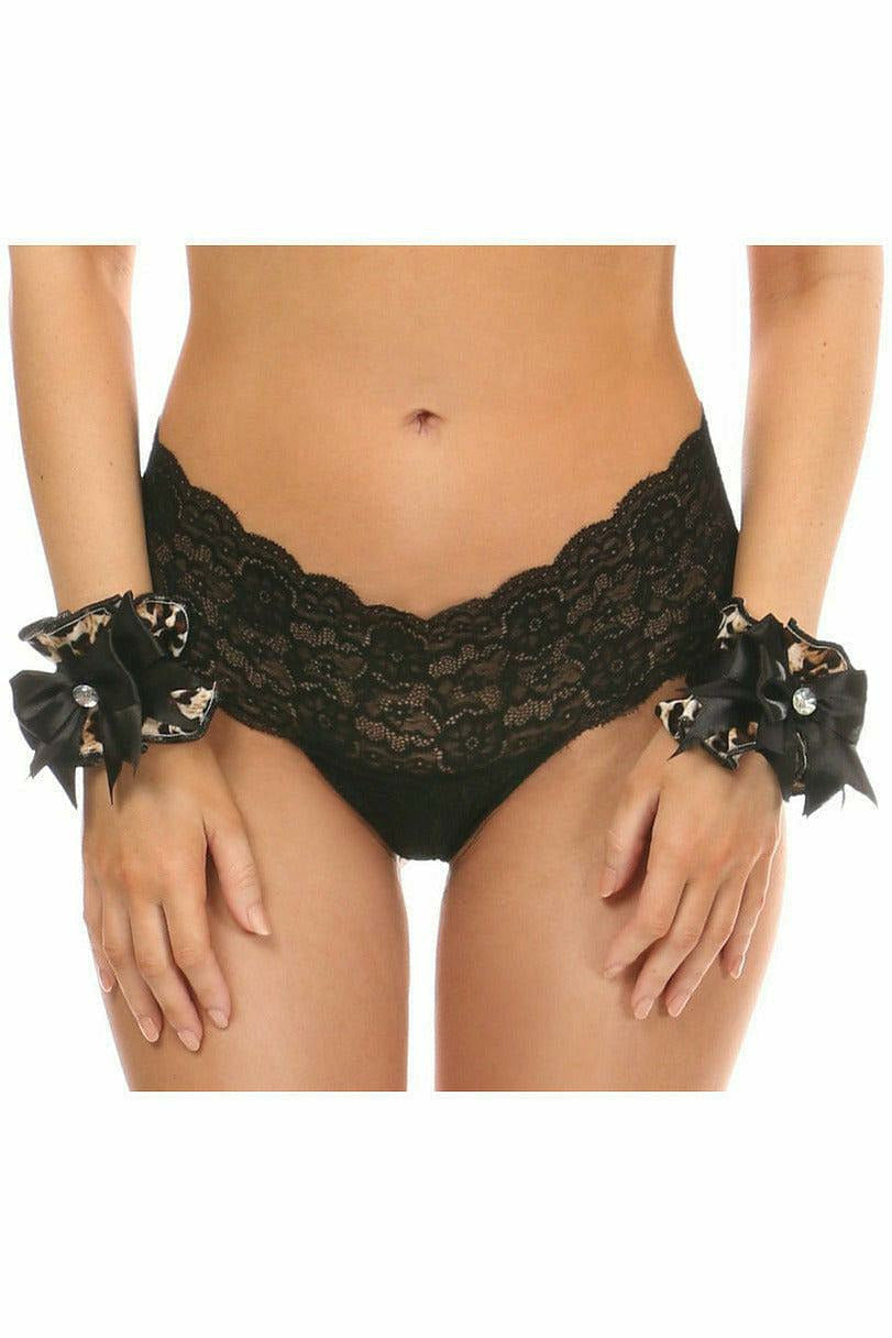 Kitten Collection Leopard Velvet Wristlets (Set of 2) - Daisy Corsets