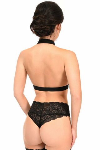 Black Stretchy Body Harness w/Silver Hardware - Daisy Corsets