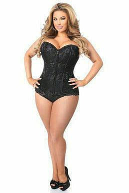 Lavish Black Lace Front Zipper Corset - Daisy Corsets