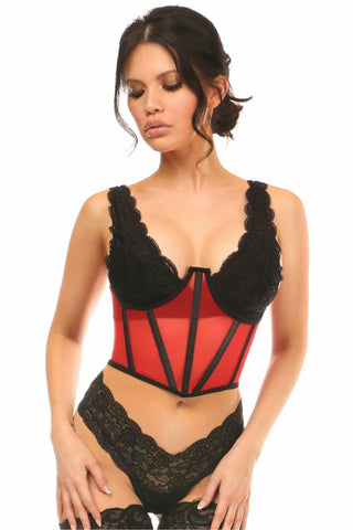 Lavish Red Mesh Open Cup Waist Cincher - Daisy Corsets