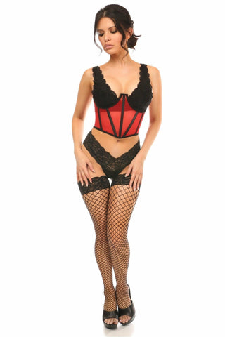 Lavish Red Mesh Open Cup Waist Cincher - Daisy Corsets