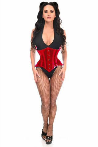 Lavish Red Clear Curvy Underbust Waist Cincher Corset