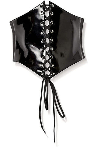 Lavish Black Patent PVC Corset Belt Cincher