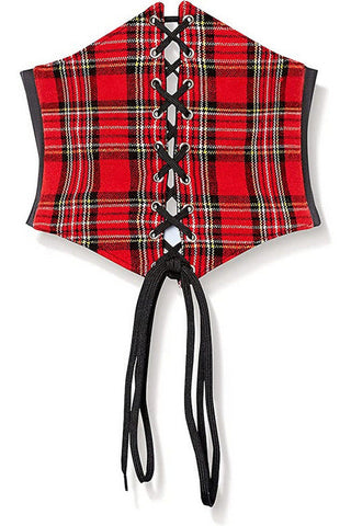 Lavish Red Plaid Corset Belt Cincher