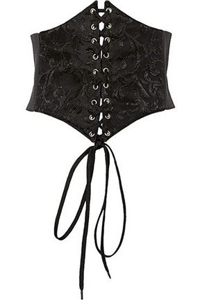Lavish Black Brocade Corset Belt Cincher