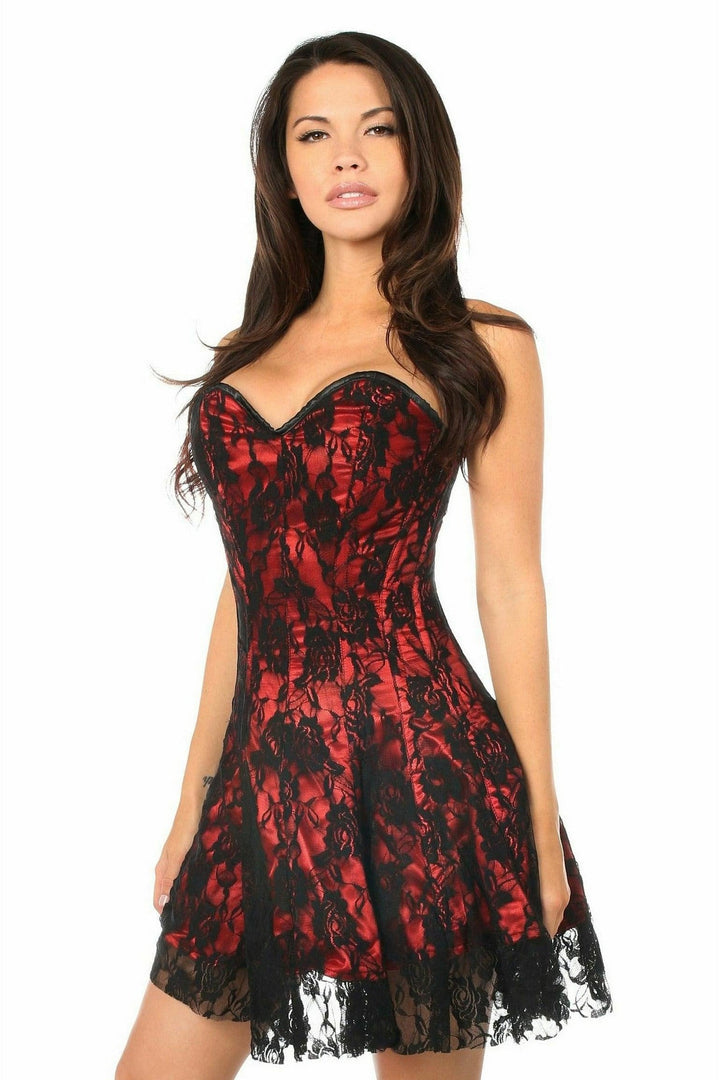 Lavish Red Lace Corset Dress - Daisy Corsets