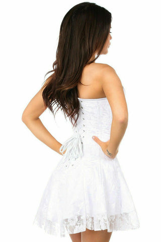 Lavish White Lace Corset Dress - Daisy Corsets