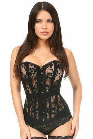 Lavish Black Sheer Lace Over Bust Corset - Daisy Corsets