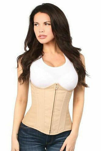 Lavish Beige Cotton Underbust Corset - Daisy Corsets