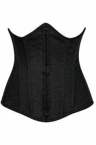 Lavish Black Cotton Underbust Corset - Daisy Corsets