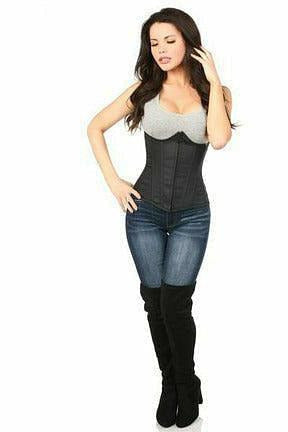 Lavish Black Cotton Underbust Corset - Daisy Corsets