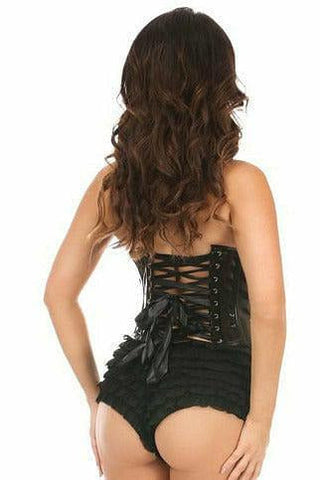 Lavish Black Patent PVC Underwire Bustier - Daisy Corsets