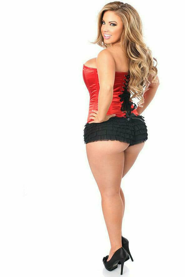 Lavish Red Sweetheart Front Zipper Corset - Daisy Corsets